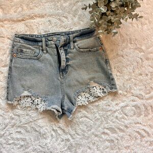 Wild Fable jean shorts with lace accent